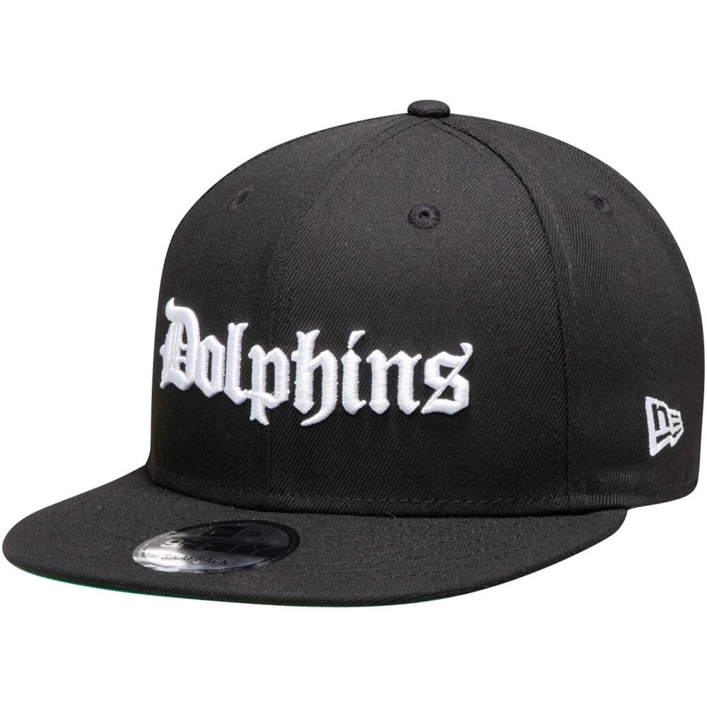 Miami Dolphins Black Snapback Cap with White Embroidery NWOT!